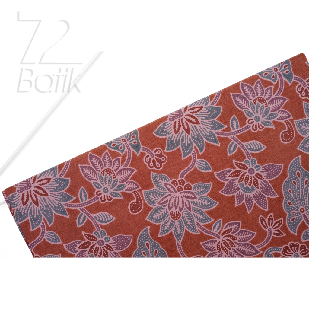 KAIN BATIK PREMIUM Bahan Katun Motif Daun Talas Warna Merah Bata 721876 Cap 72 Jarik Jarit Samping Kebat Panjang Batik Katun Modern Premium Bahan Seragam Batik Pernikahan Kantor Keluarga Murah Kamen Jadi Batik Bali Lembaran