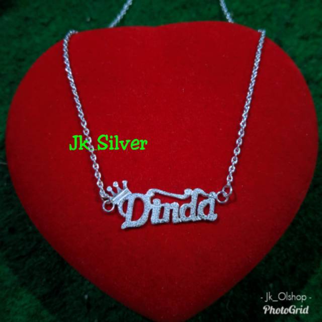 Kalung ukir nama anak / dewasa (perak murni)