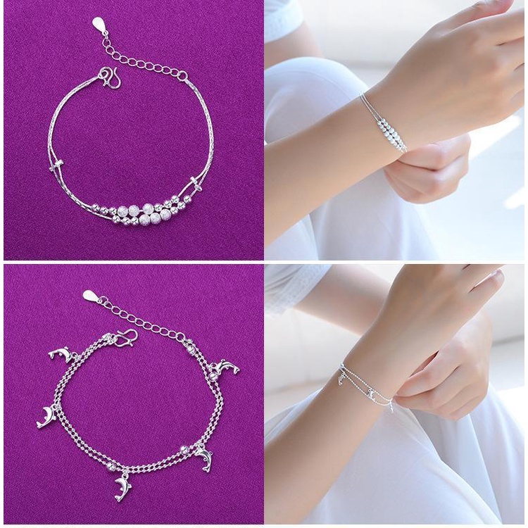 Perhiasan Gelang S925 Silver Bentuk Bulan Bintang Untuk Hadiah Wanita