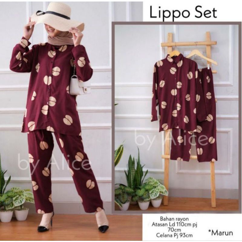 [BISA COD] Setelan Wanita Lengan Panjang One Set Bali Kopi Pecah Robusta Shibori Harga Grosir-4