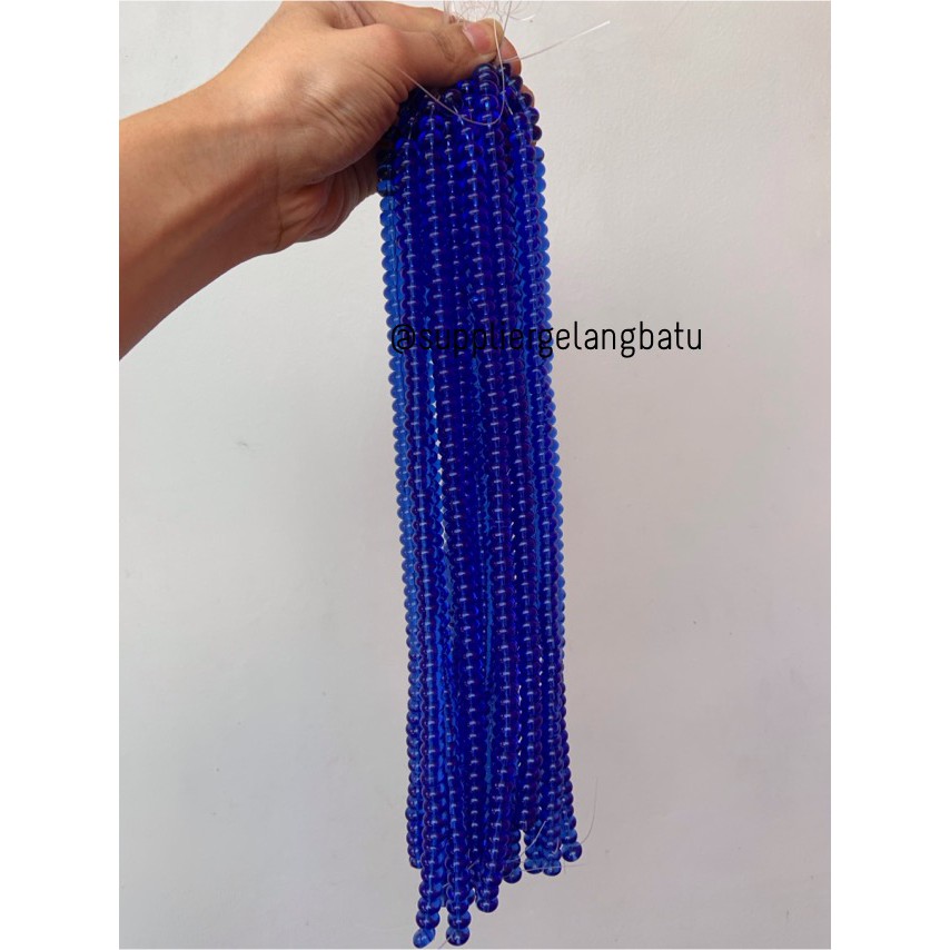 batu rondelle dark blue quartz Beads 5 x 10mm spacer pembatas tasbih