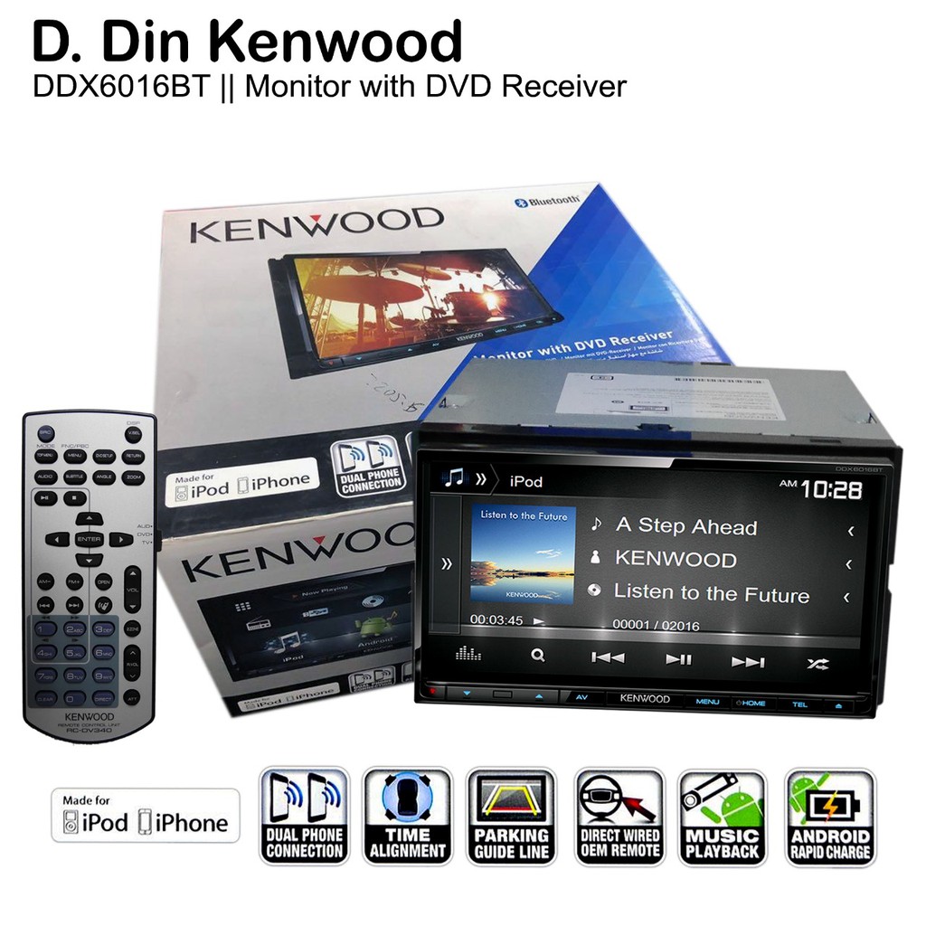 KENWOOD DDX6016BT 7 inch Bluetooth Head Unit Double DIN AV Car ...