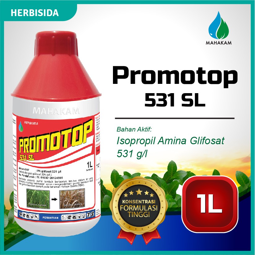 Promotop 531 SL 1 L Herbisida Pestisida Pembasmi Gulma Promotop 531 SL 1 L Herbisida Pestisida Pembasmi Gulma