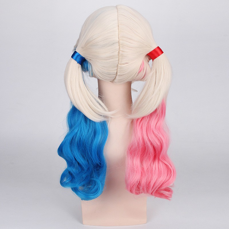 LOL-105 wig daily lolita rambut palsu cosplay harley quinn suicide squad