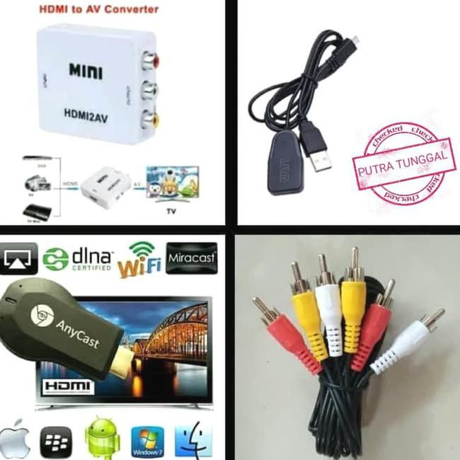 Cuci Gudang Paket Alat Untuk Menampilkan Hp Ke Tv Tabung Anycast Hdmi2Av Kode 612