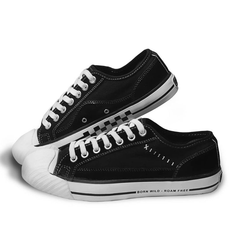 STHIRA | SEPATU  EXODOS57 FOTEINO BLACK WHITE LOW | SEPATU CASUAL | SEPATU SNEAKERS | SEPATU BOOTS |