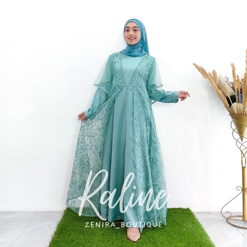 RALINE GAUN PESTA / Full Tulle bordir aplikasi payet / baju kondangan / wisuda / bridesmaids