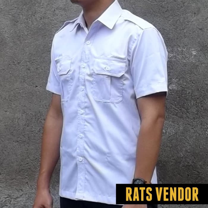 WT Kemeja Putih Baju pdh Pegawai Negeri sipil Atasan Pns Baju putih pria lengan Pendek Baru