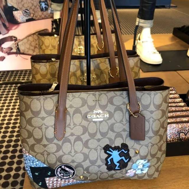 Coach x Keith Haring Avenue Carryall in Signature tas Original authentic asli totebag