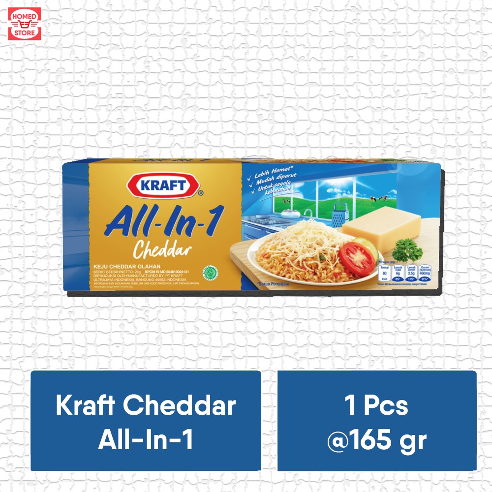 

Keju Kraft All In 1 Cheddar 1 Pcs 165 gr