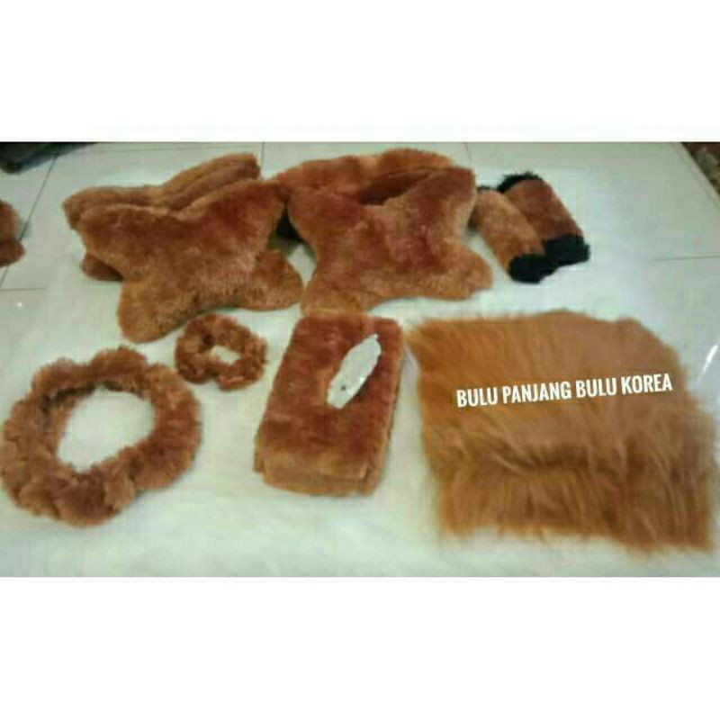 paket alas bulu dashboard mobil import set 7 in 1