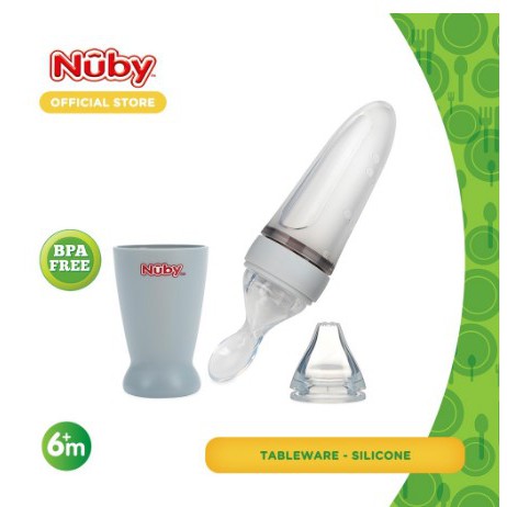 Nuby All New Silicone Squeeze Feeder Sendok Makan Silikon