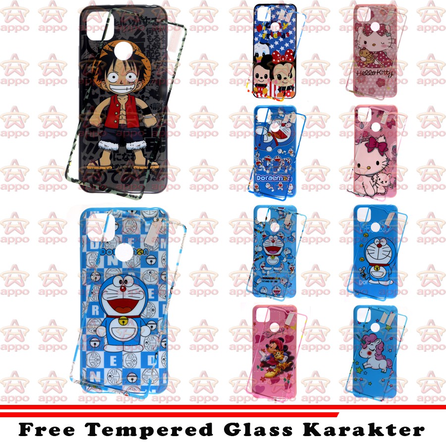 Xiaomi Redmi 9c Soft Case 360 Karakter Doraemon + Tempred Glass karakter