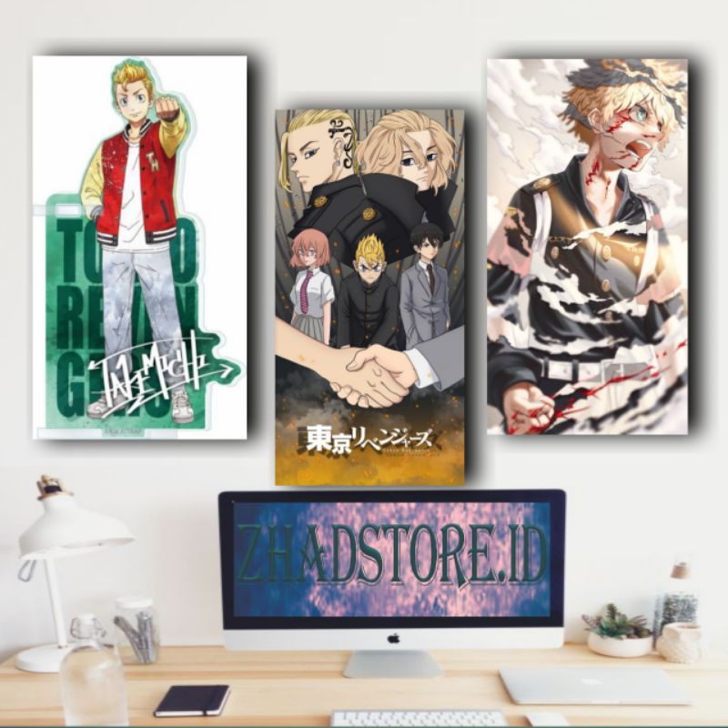 DEKORASI Poster Frame Kayu Hanagaki Takemichi Tokyo Revengers Terlengkap Hiasan Dinding Kamar Murah