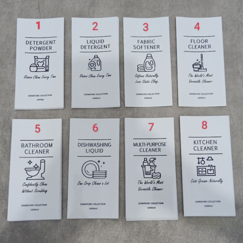 Stiker Label Vinyl 6 X 12 cm Botol Refill Sabun Home Care Sabun Laundry