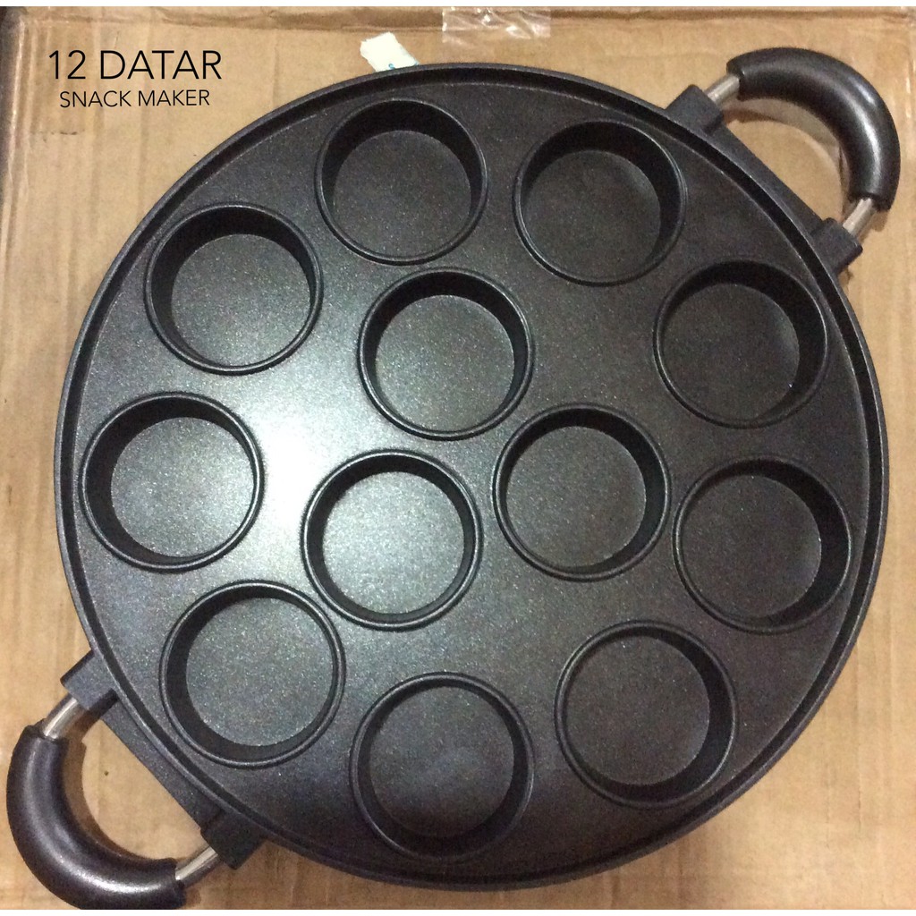 Cetakan apem 12 datar- Cetakan lumpur 12 datar Apem Teflon Marble anti lengket