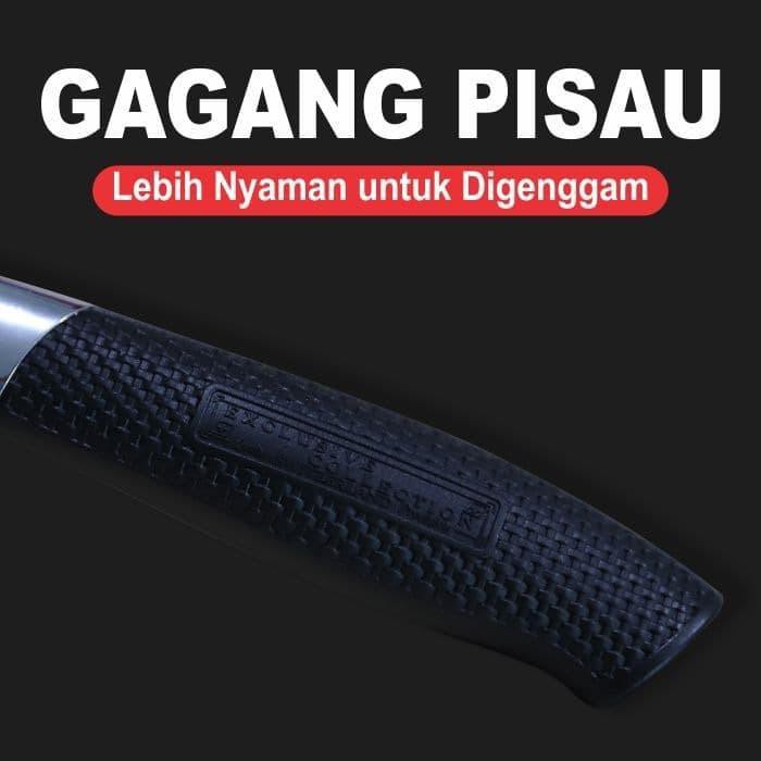 Knife Set 6 pcs / Pisau Dapur Set / Set Pisau Stainless Steel Black J6 Premium