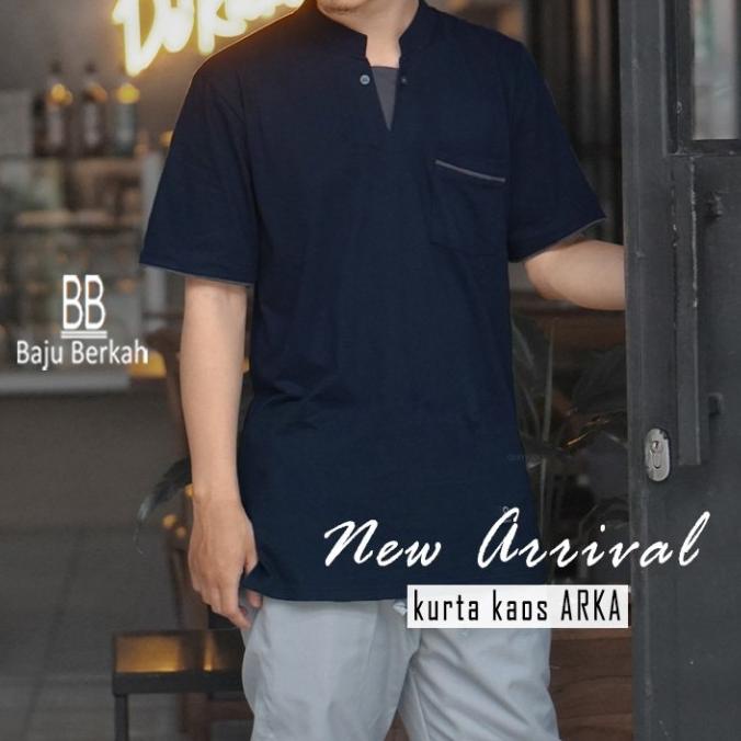 Baju Berkah - Kurta Kaos Arka - Kaos Kurta Lengan Pendek - Kurta Kaos