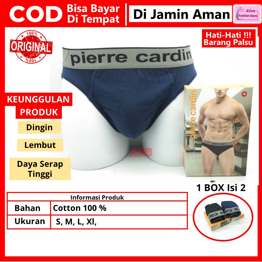 Pierre Cardin Celana Clana CD Dalam Dalem Sempak Pria Cowok Sexy Dewasa Jumbo1 Box Isi 2 S M L XL 03
