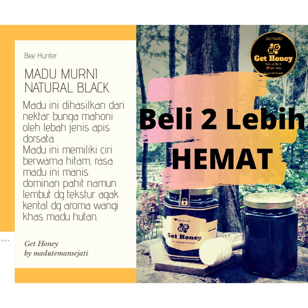 

Madu Hitam Pahit Madu Asli Madu Hutan 250 gram Daya Tahan Tubuh Natural Black FREE Sendok Kayu Aren