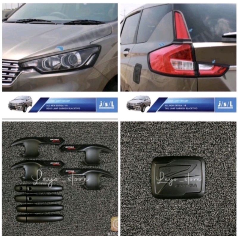 Paket Garnish Depan Belakang Outer Handle Tank Cover All New Ertiga 2018 2021 2022 UP Hitam Chrome