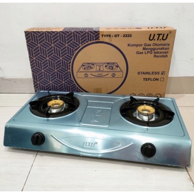 UTU Kompor Gas 2 Tungku Stainless GT 2222 - Garansi 1 Tahun