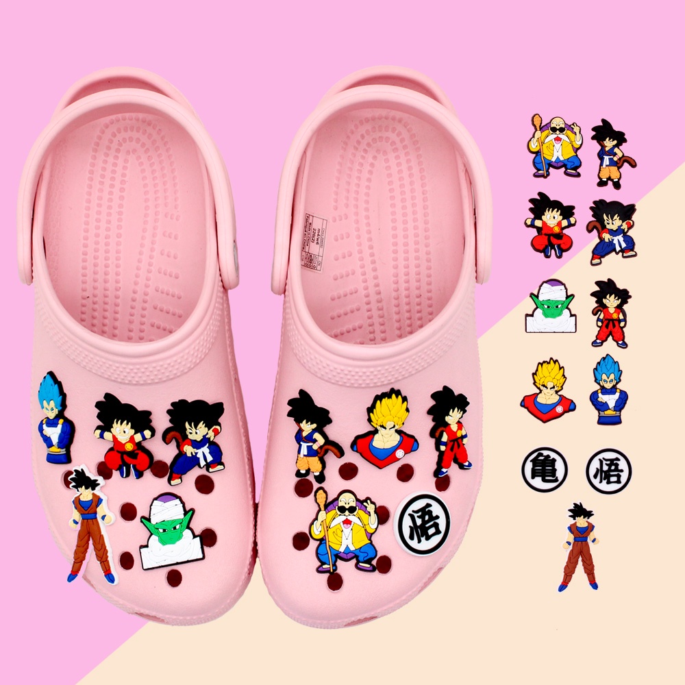 Sandal Lubang Sepatu Accessories Jibbitz Gesper Sepatu Motif Kartun Anime shoe charms Crocs Dragon Ball Untuk decorate Hadiah Anak Laki-Laki Dan Perempuan