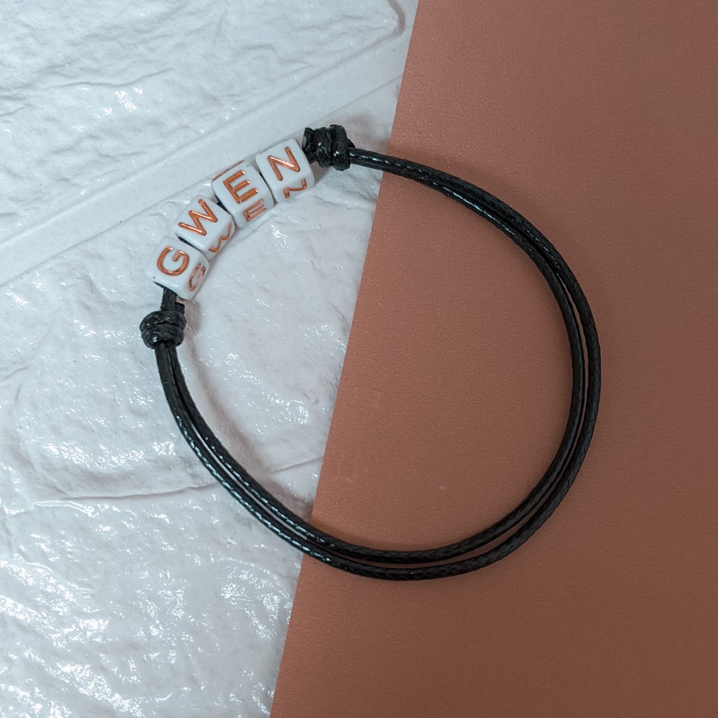 Gelang Tali Korea Custom Nama Waterproof Couple Pasangan Sahabat