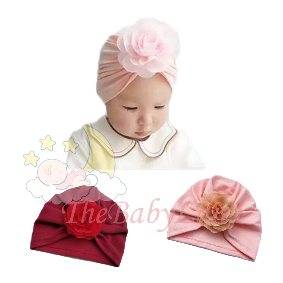 [1KG 26PCS] Babyland Bandana Turban Pita Mawar Bunga Bayi / Turban Anak Pita Bunga Polos Bandana