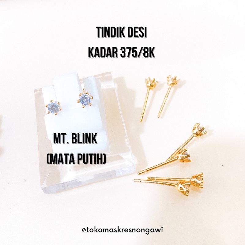 Tindik emas desi / dewi kadar 375 / 8k