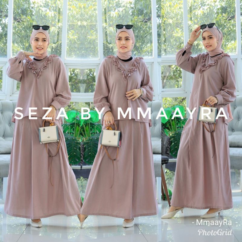 seza by mmaayra setelan rok setelan lebaran setelan cantik katun salur ootd hijab baju kantor kuliah