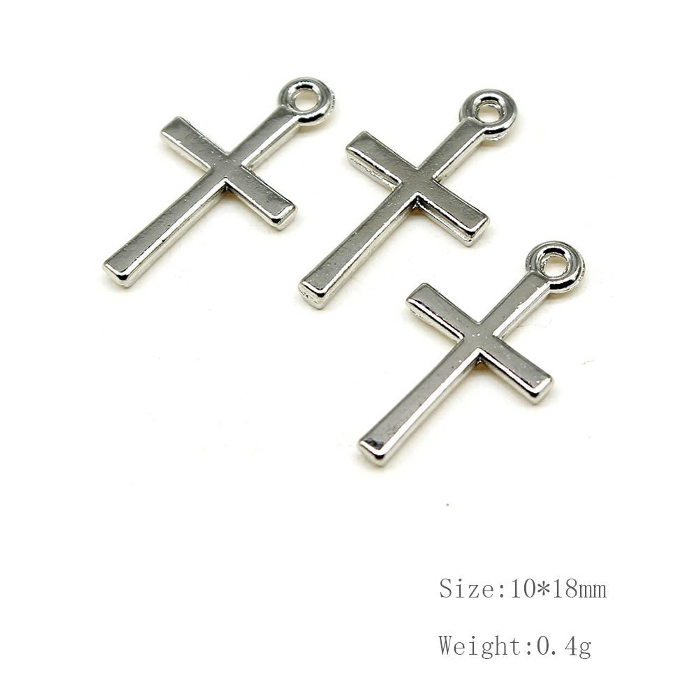 6Pcs Charms Liontin Salib Kecil 10X18Mm