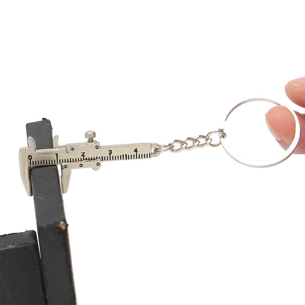 Needway Vernier Caliper Key Chain Fashion Klasik Perak Hadiah Ulang Tahun Liontin Penggaris Model Perhiasan Tempat Kunci