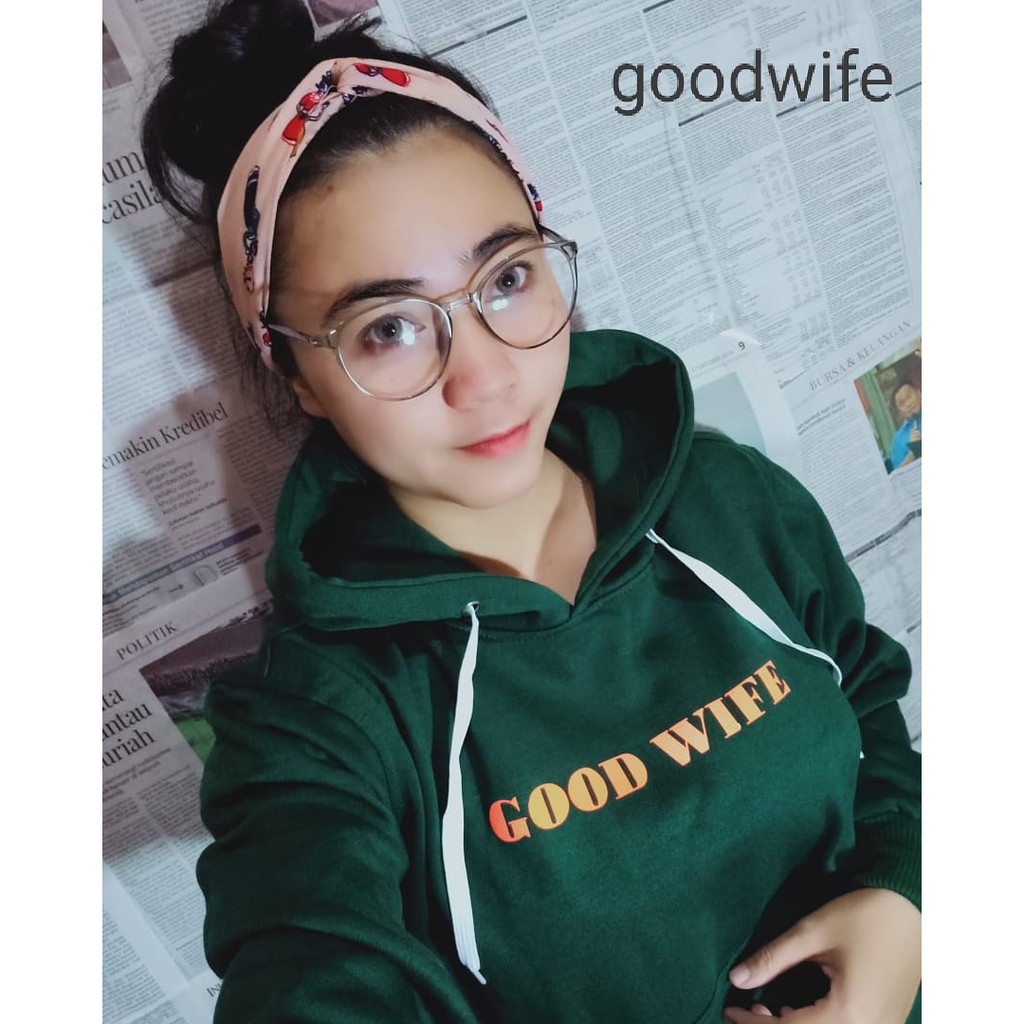 Hoodie Jumper goodwife green forest
