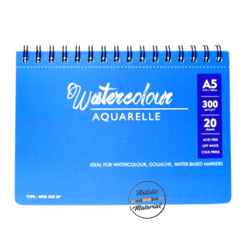 

V-tec Watercolour Aquarelle Spiral Book A5 WCB-532