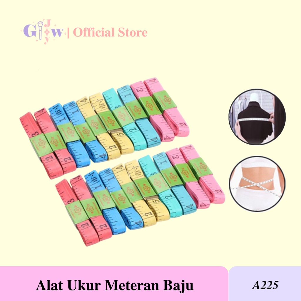 A225 ALAT METERAN BAJU penjahit perlengkapan meter ukur ukuran penggaris cm mm centimeter centi kain tukang jahit pita pengukur jarak tinggi tape