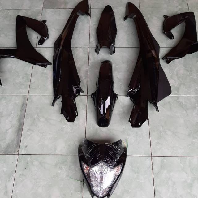 FULL SET BODY SUZUKI SATRIA FU FACELIFT WARNA HITAM