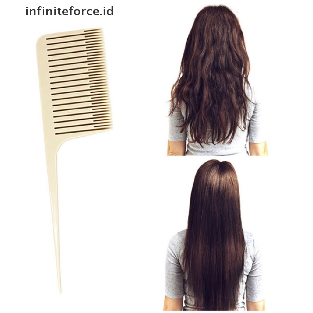 (infiniteforce.id) Sisir Gigi Lebar Dengan Gagang Kait Untuk Cat Rambut