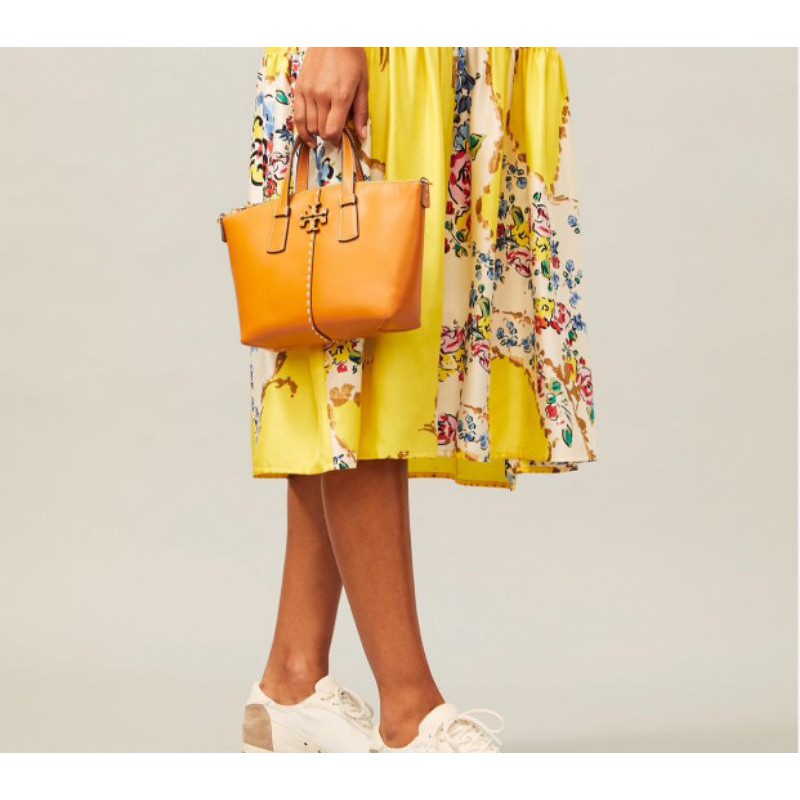 Tory Burch Mcgraw Top-Zip Satchel mini brown cokelat tas selempang slingbag original authentic asli