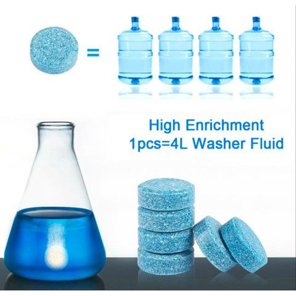 TABLET SABUN WIPER KACA MOBIL/TABLET CAIRAN PEMBERSIH WIPER FLUID/Tablet Pembersih Kaca Mobil jendela dll Glass Cleaner Toilet Closet Blue Biru Obat Anti Jamur Soap [PADMA]