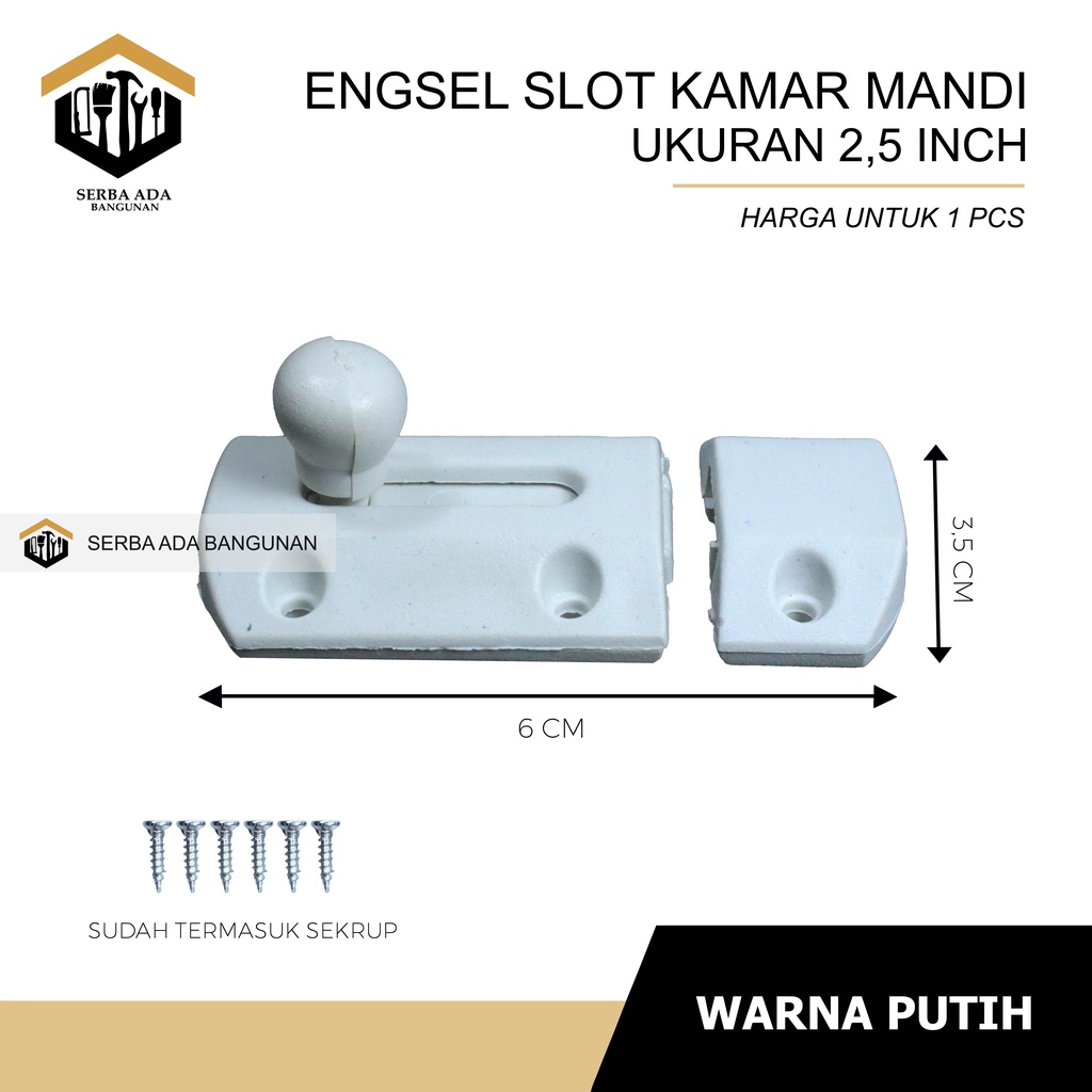 GRENDEL SLOT PVC 2.5INCH GRENDEL SLOT UNTUK KAMAR MANDI EKONOMIS KUAT DAN HEMAT