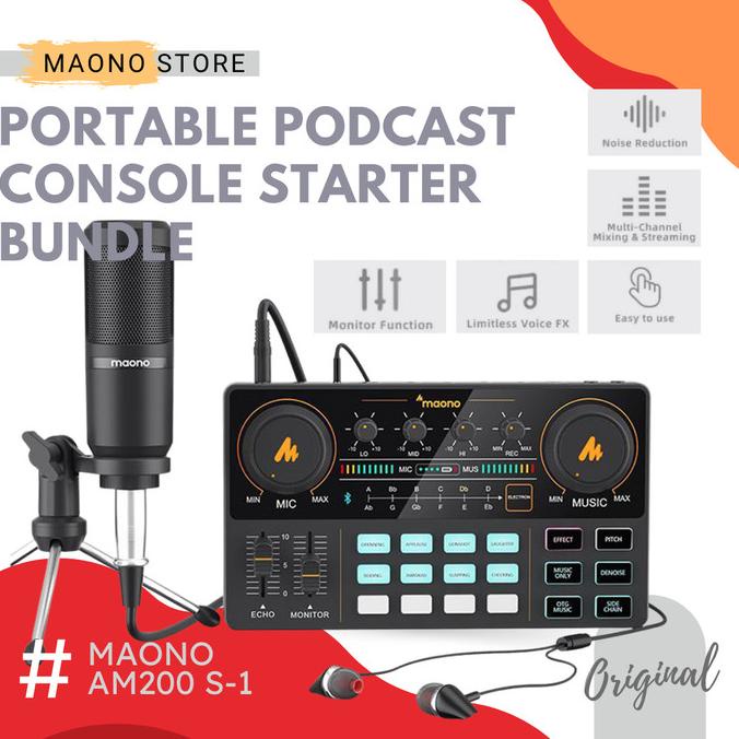 MAONO MONOCASTER AM200 MOBILE SOUNDCARD RECORDING HP OPPO SAMSUNG