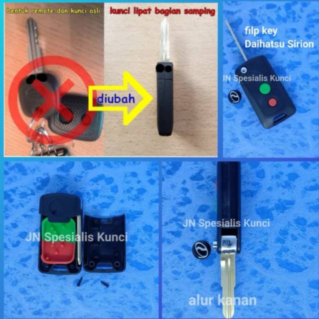 Casing kunci lipat filp key Daihatsu Sirion alur kanan