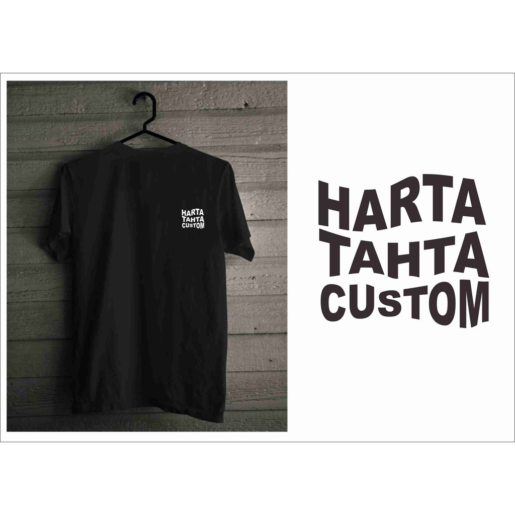 TERJANGKAU--KAOSDISTRO LOGO HARTA-TAHTA-NAMA --KAOS PRIYA--WANITA