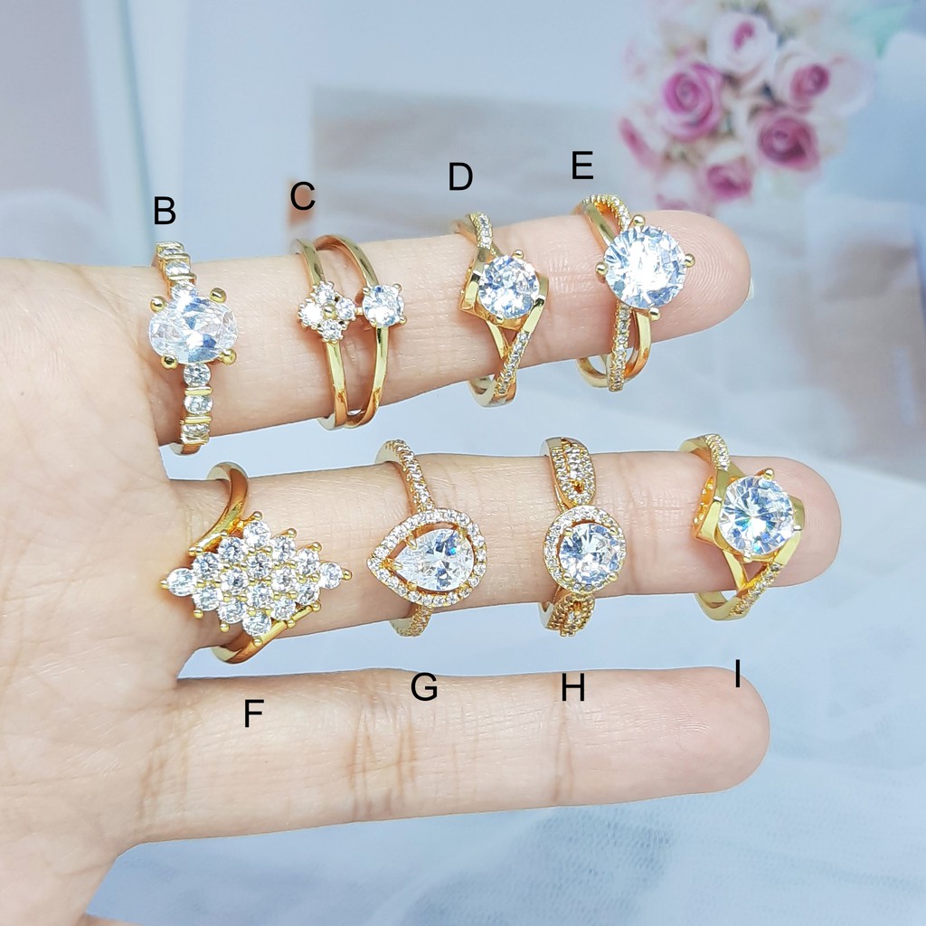 Cincin Rhodium Xuping Premium Mewah Elegan Lapis Emas - BR437