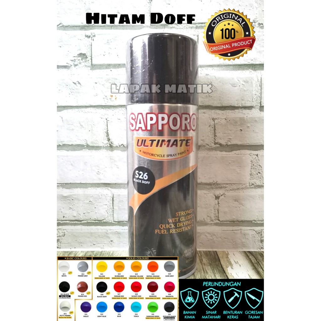 Pilok Sapporo Ultimate Hitam Dop Black Doff S26 400ML