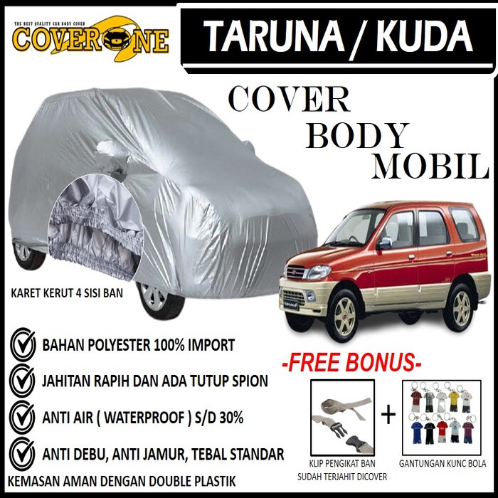 Selimut Sarung Body Cover Mobil Taruna / Mantel Penutup Mobil Taruna / Cover Mobil Outdoor Indoor / Selimut Mobil / Sarung Mobil / Cover Mobil Waterproof Anti Air Free Pengikat Ban