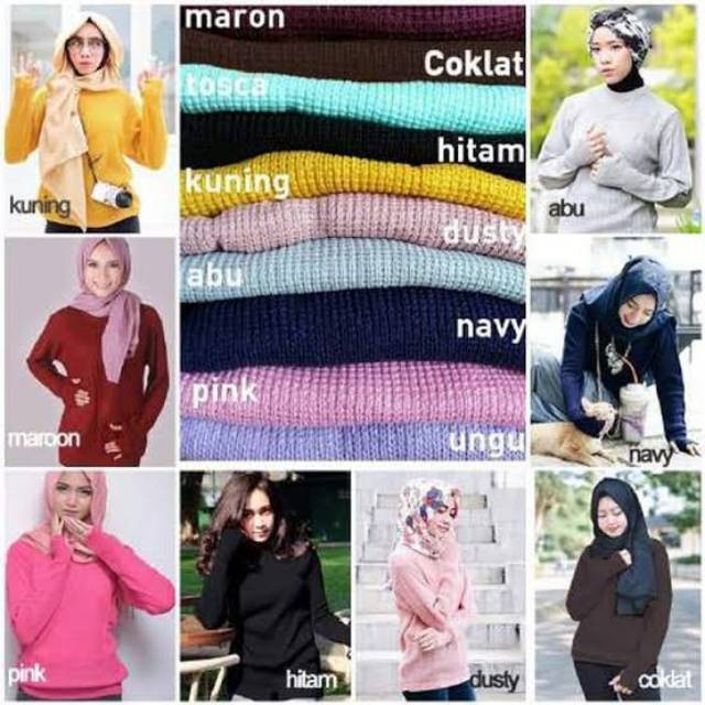 ROUNDHAND SWEATER RAJUT /ROUNDHAND SWEATER RAJUT COMBY/POLOS