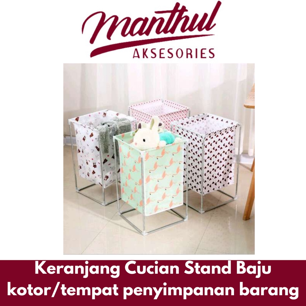 Keranjang cucian stand baju kotor/tempat penyimpanan barang