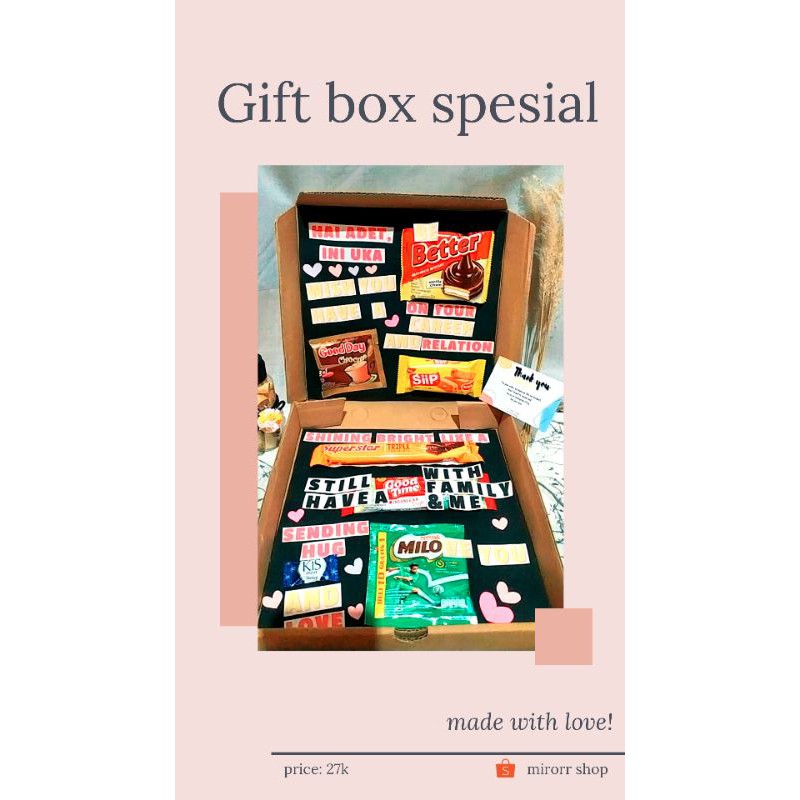 

GIFT BOX UTK PACAR, TEMEN, SODARA MURCE NAN GEMOYY